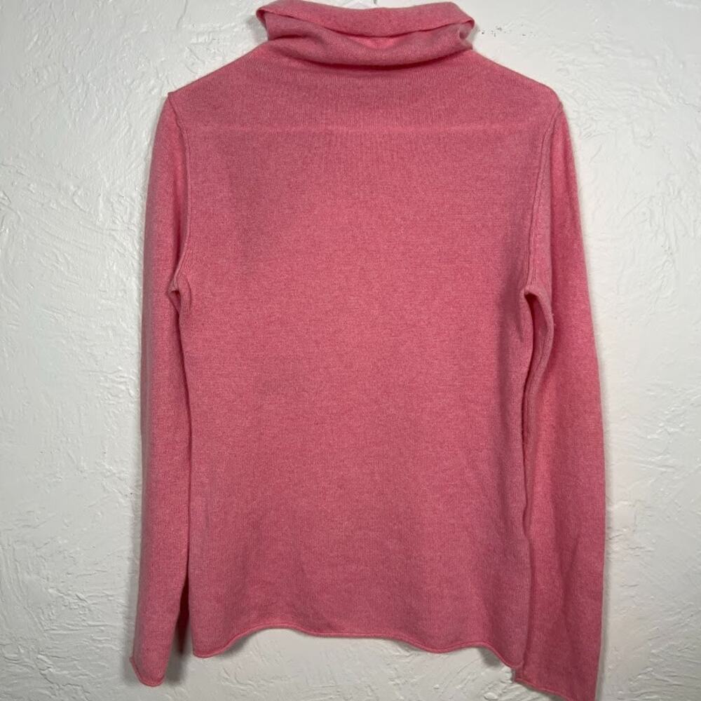 VTG J. Crew Everyday Roll Neck Cashmere Sweater Bubblegum Pink Sz S Y2K